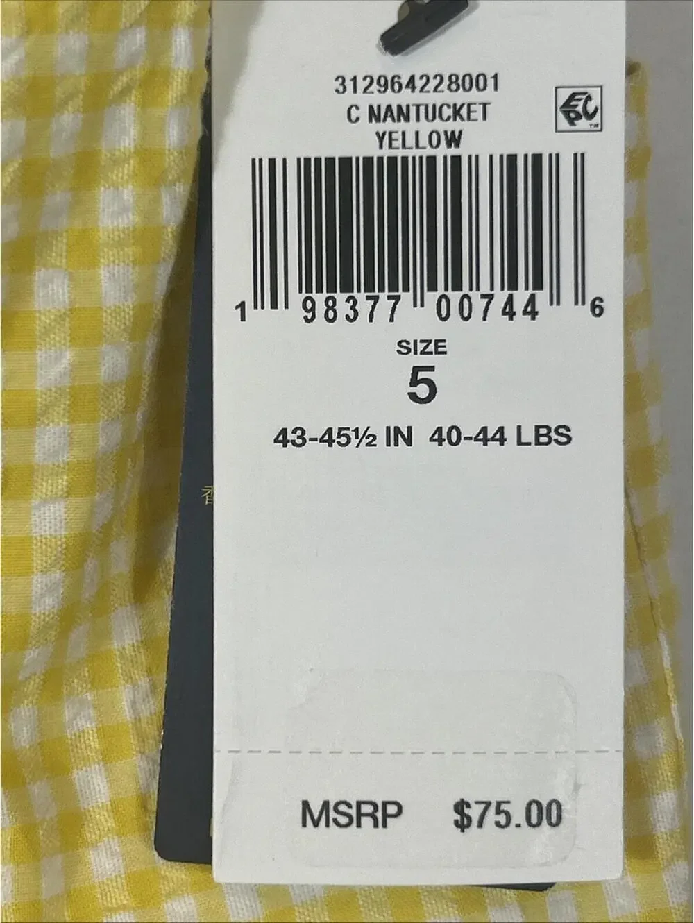 $75 Polo Ralph Lauren Kids Gingham Cotton Seersucker Dress Yellow 5